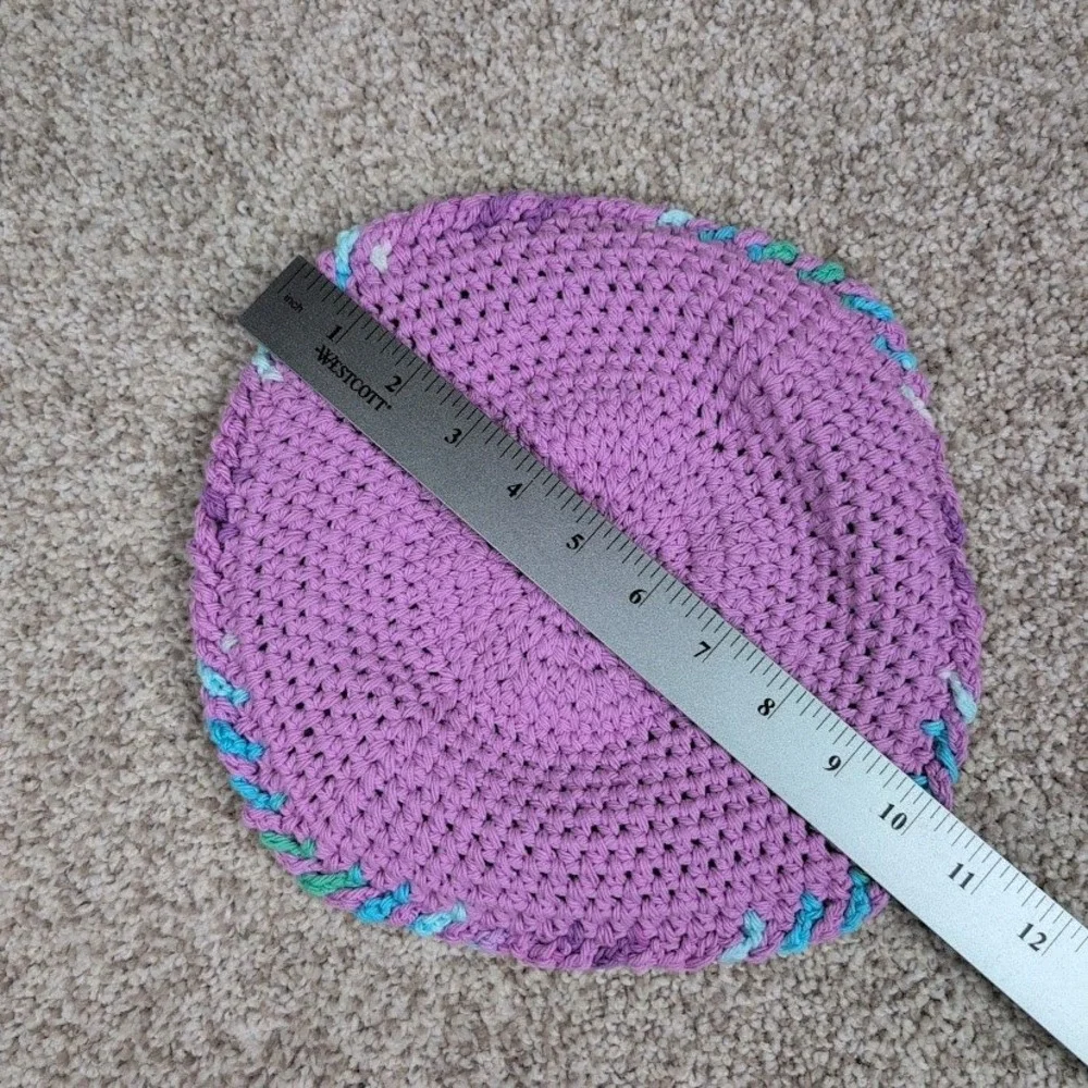 Handmade Crochet Bowl Cozy Mug‎ Mat Purple Teal Green Lavender Pot Holder